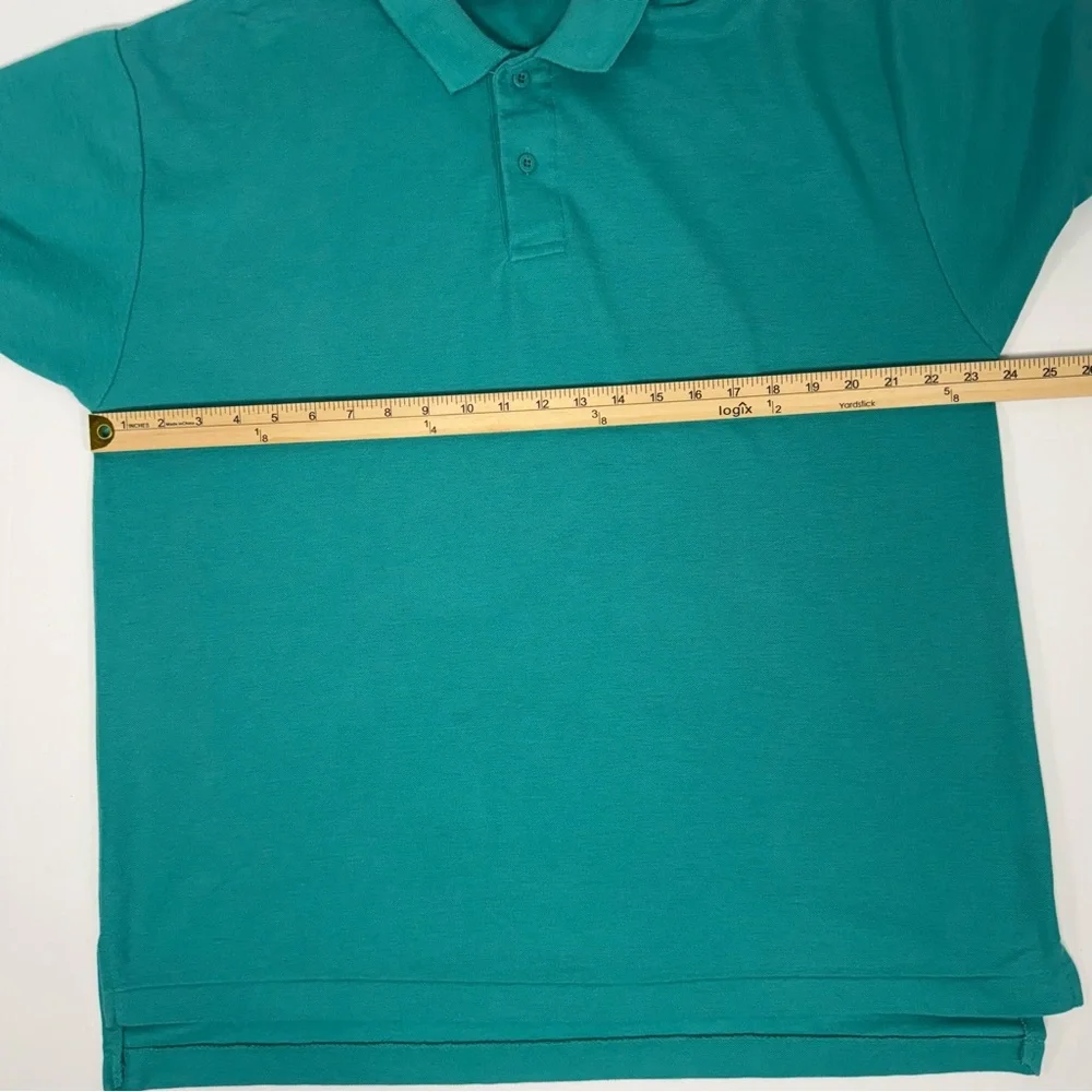 Vintage Oversized Levi's Teal Knit Short Sleeve Polo Shirt Size XL Extra Large